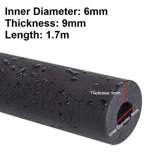 Tuyau d'isolation en mousse de caoutchouc de 1.7M, 6-32mm, manchon antigel ignifuge pour climatiseur