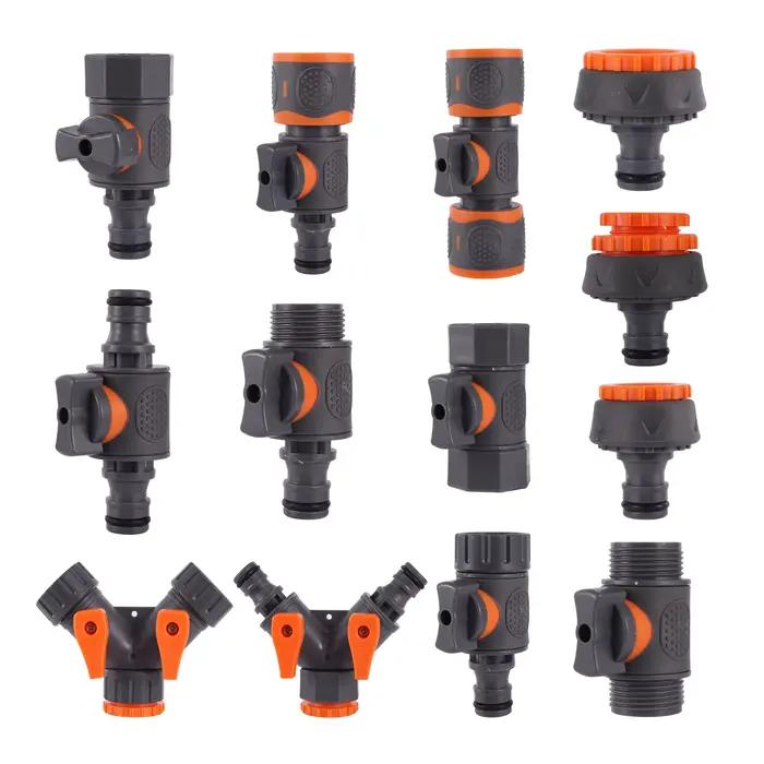 Valve marche/arrêt pour tuyau d'arrosage 1/2 "3/4" 1 ", connecteur rapide, adaptateur de robinet mâl