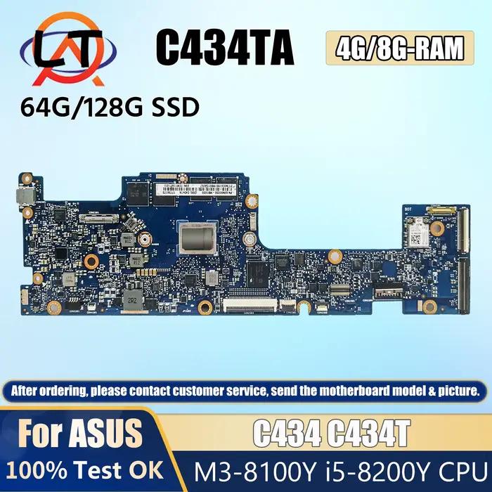 C434TA Carte Mère Pour ASUS Chromebook Flip C434 C434T Ordinateur Portable Carte Mère M3-8100Y i5-82