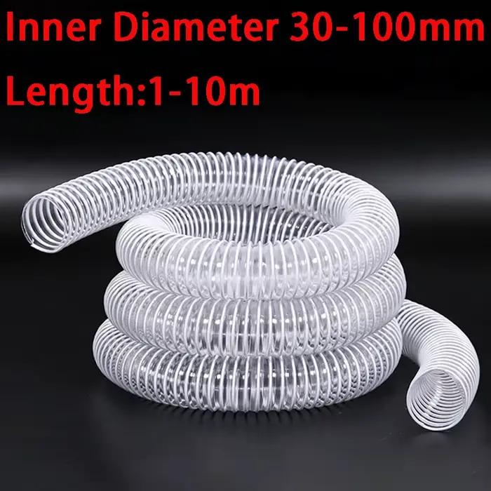Tuyau en plastique PVC Transparent, tuyau à soufflet d'expansion d'aspiration pour dépoussiérage ind