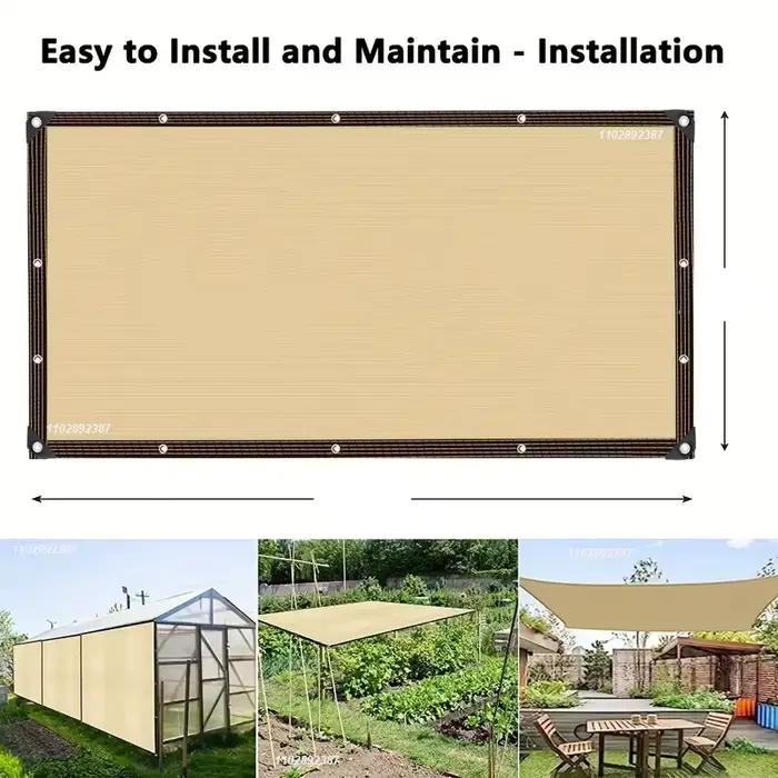 Filet d'ombrage beige, protection UV, hangar pour plantes, pare-soleil extérieur, maille, pare-solei
