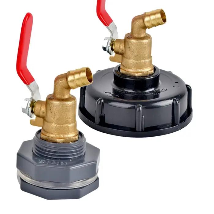 Adaptateur de robinet en laiton pour réservoir IBC, filetage S60X6, tuyau d'arrosage de 10mm, raccor