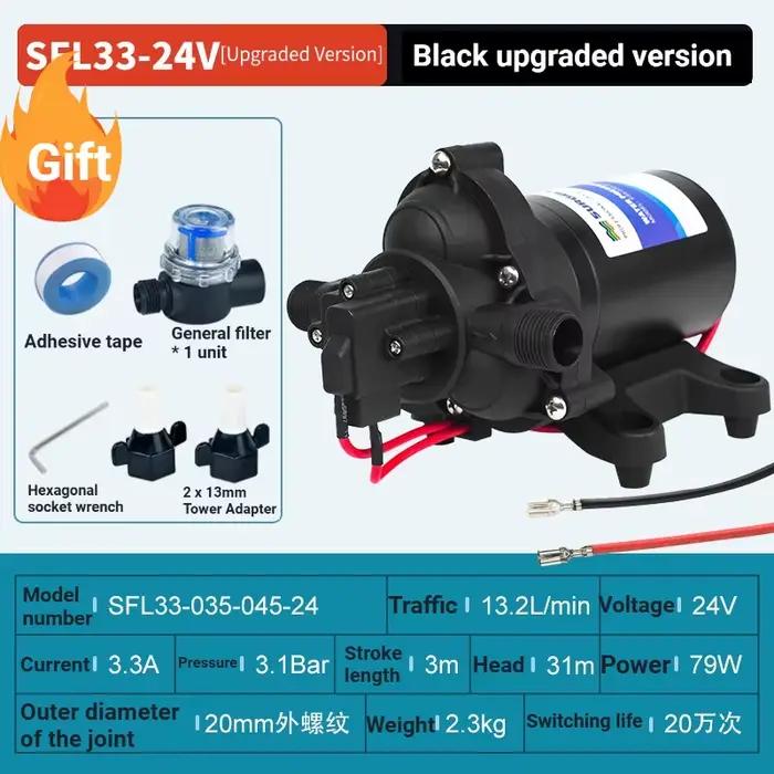 Pompe de surpression à membrane électrique 12V/24V DC, adaptée aux camping-cars, yachts, navires et 