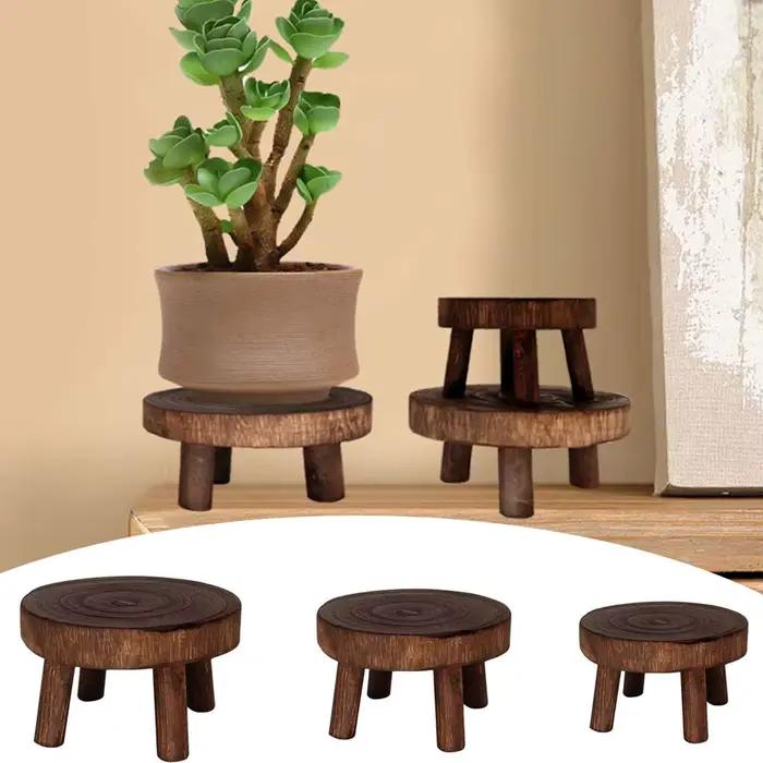 Étagère de support de plante durable, tabouret en bois créatif, porte-pot succulent de haute qualité