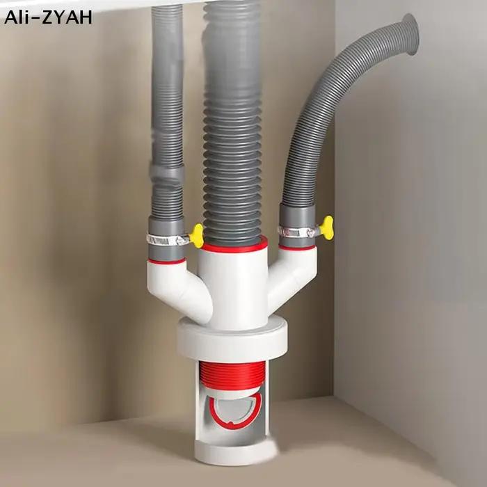 Distributeur de vidange à trois voies pour lave-linge, sèche-linge, tuyau de drainage, raccord de cl