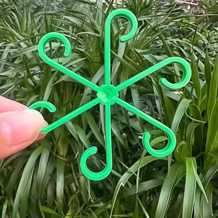 Support pour plantes suspendues, 4 pièces, poteau de Support Anti-renversement, crochets en plastiqu