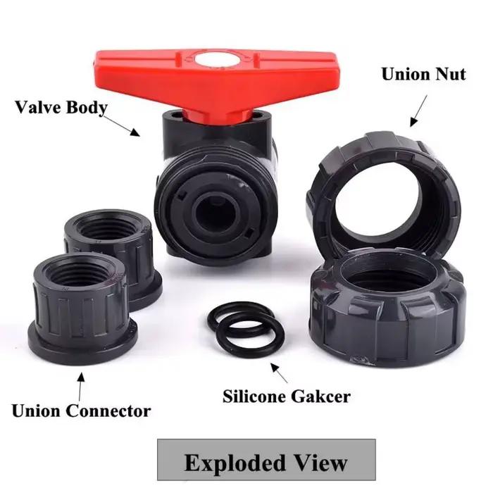 Déviateur de robinet de tuyau PE 50mm, vanne à bille Double voie en plastique d'irrigation, facile à