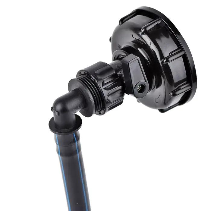 Connecteur de tuyau en PE coudé de robinet de réservoir IBC à filetage grossier S60 x 16mm 1/2 ''3/4