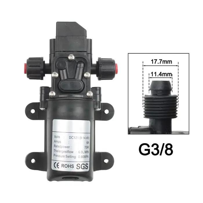 Pompe à DiaphLeurs me Auto-Amorçante Haute Pression 6L/Min, DC 12V, 130PSI, 70W 72W, avec Prise UE, 