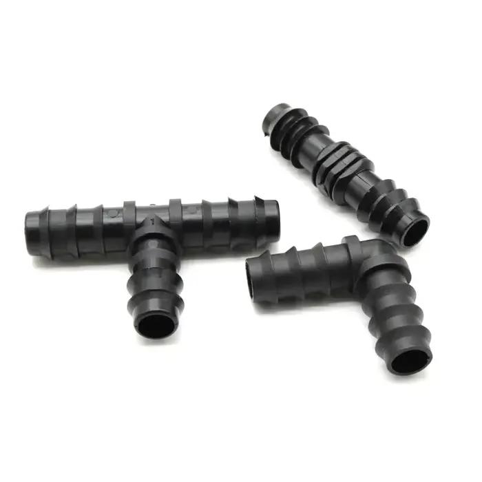 Tuyau en PE pour serre, 16 20 25mm, bouchon coudé droit en T, raccord de tuyau d'irrigation, Micro S