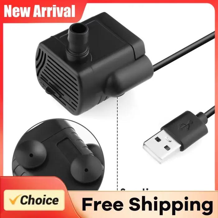Pompe à eau submersible USB 3,5-9V, moteur sans balais, petite pompe à eau 180L/H, pompe silencieuse