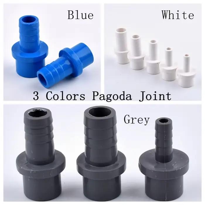 Connecteur de tuyau en PVC, raccords d'irrigation de jardin, Tube dur, Joint pagode en plastique, 20