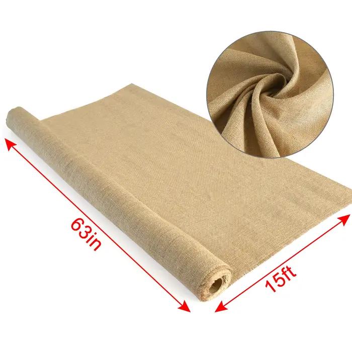 45 po. Rouleau de toile de jute pour jardinage, tissu naturel pour barrière contre les mauvaises her