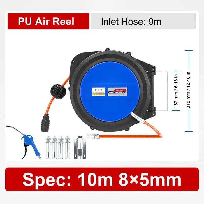 Enrouleur automatique de tuyau PU air eau 10–25 m dévidoir rétractable pour atelier automobile lavag