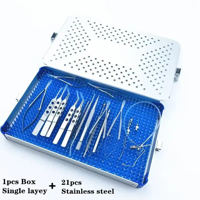 Kit chirurgical de micro-propordes yeux avec boîte de plateau tertiaire, ensemble de cataracte de mi
