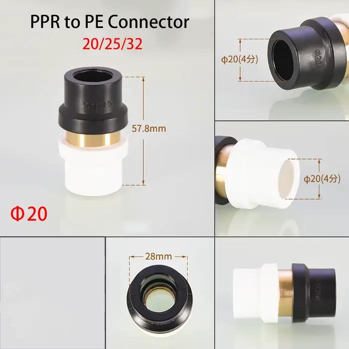 20/25/32mm PPR à PE/PB/PERT Réducteur Connecteur Droit Raccords De Tuyauterie D'eau Coude Adaptateur