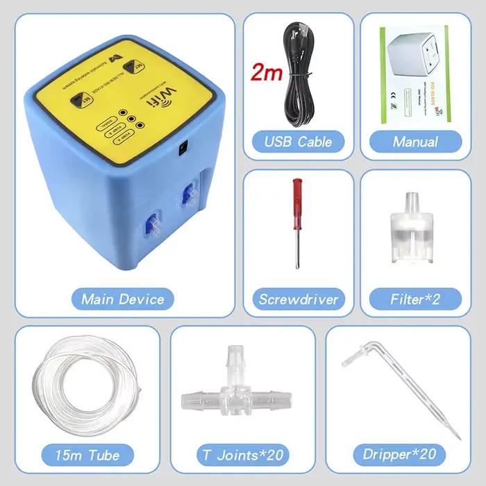 Système d'arrosage automatique intelligent pour jardin, double pompe, Wifi, télécommande mobile, kit