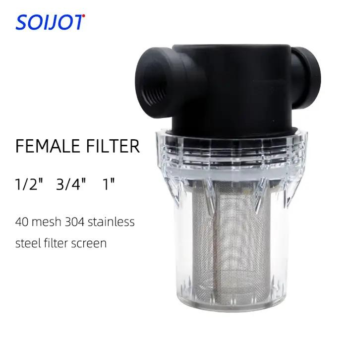 Filtre avant 40 mailles, tuyau d'eau auto-vidant, Filtration 1/2 pouces 3/4 pouces 1 pouce, plastiqu