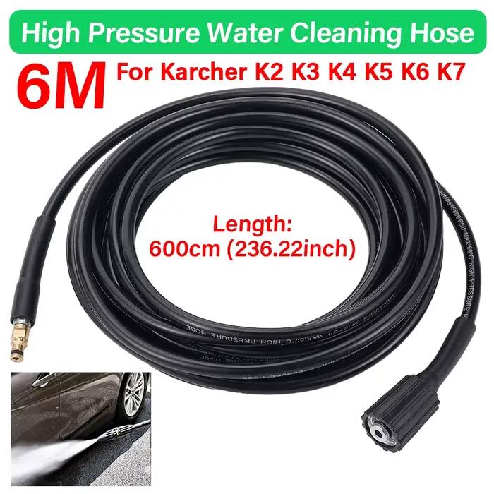 Le tuyau d'eau 6M/8M/10M/15M convient au Karcher K2 K3 K4 K5 K6 K7, tuyau de lavage haute pression p