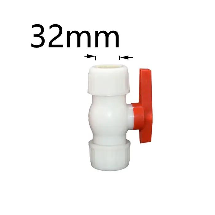 Coupleur en T pour tuyau d'eau, 20/25/32/40/50/63mm, robinet à bille en plastique, connecteur rapide