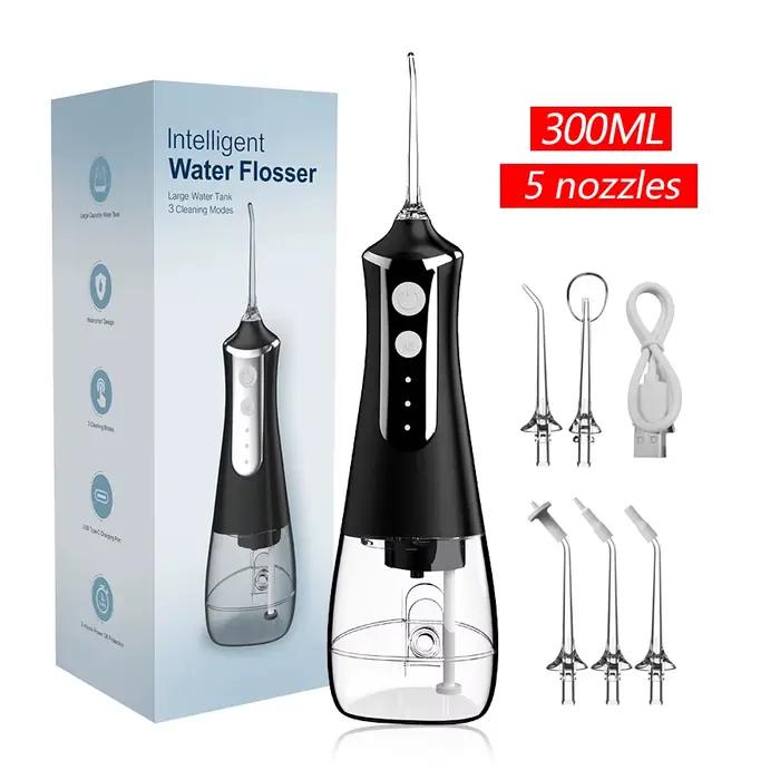 Irrigateur dentaire buccal, fil dentaire, Machine à laver la bouche, 5 buses, 3 Modes, Rechargeable 
