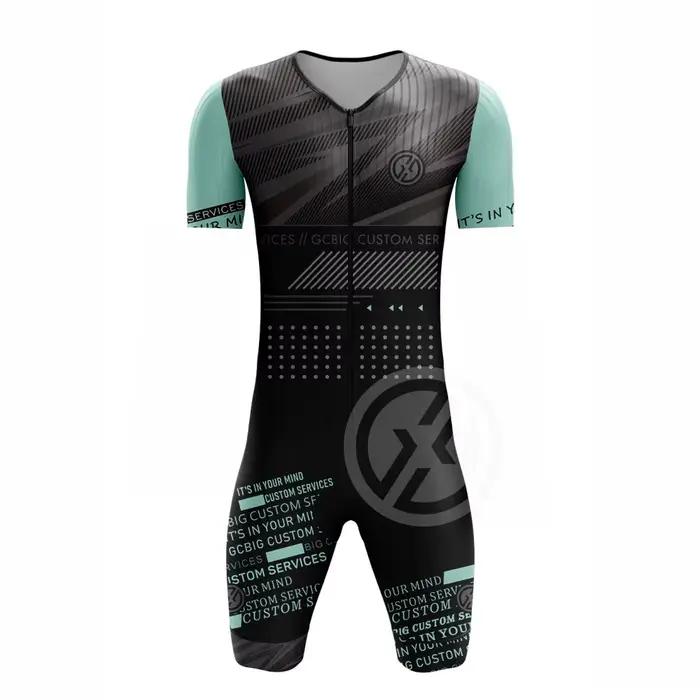 Combinaison de course de Triathlon pour hommes, Trisuit de cyclisme, vêtements de Performance à manc