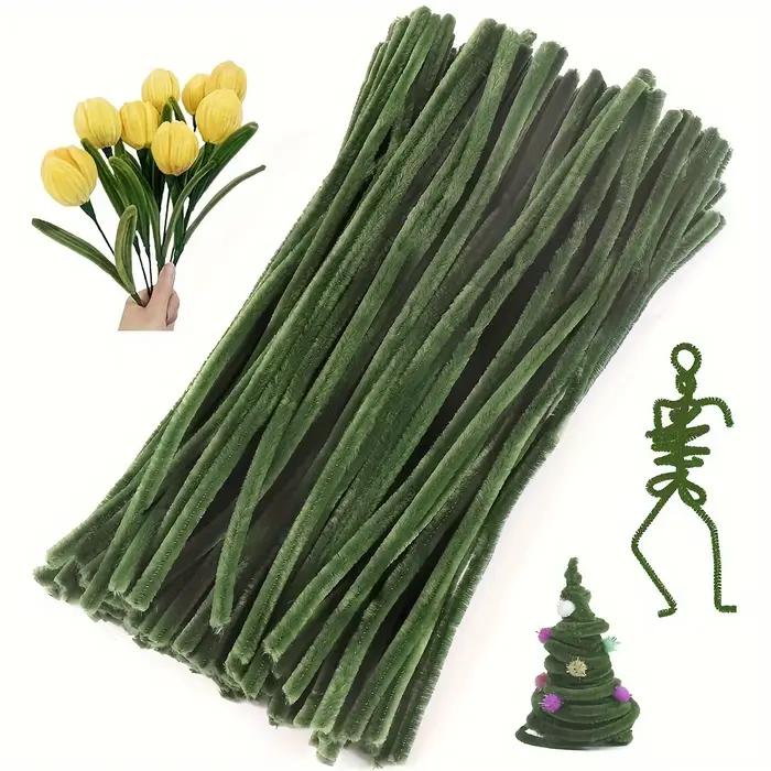 100 pièces de nettoyeurs de tuyaux verts, nettoyeurs de tuyaux pour l'artisanat, artisanat de nettoy