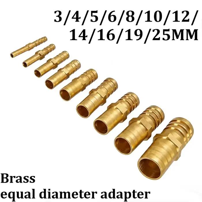 Raccord de tuyau droit en laiton 3 4 5 6 8 10 12 14 16 19 25mm, raccord de raccord de coupleur de ga