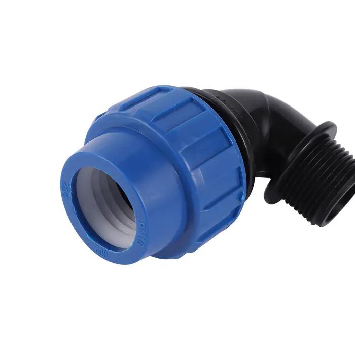 Connecteur rapide de Tube PE 20/25/32mm à 1/2 "3/4" 1 ", séparateur d'eau en t coudé mâle, coupleur 