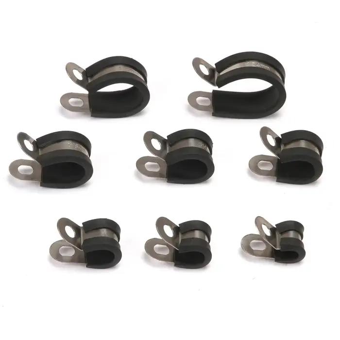 10 pièces/20 pièces doublées de caoutchouc P Clips câble montage tuyau collier de serrage tuyaux de 