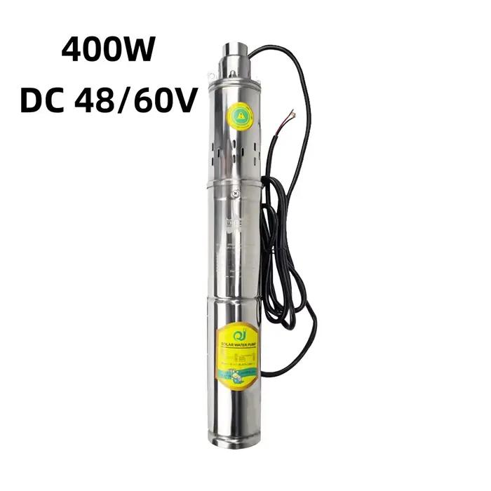 Pompe solaire de puits profond en acier inoxydable DC, 400W, avec contrôleur intégré, débit max 2 t/