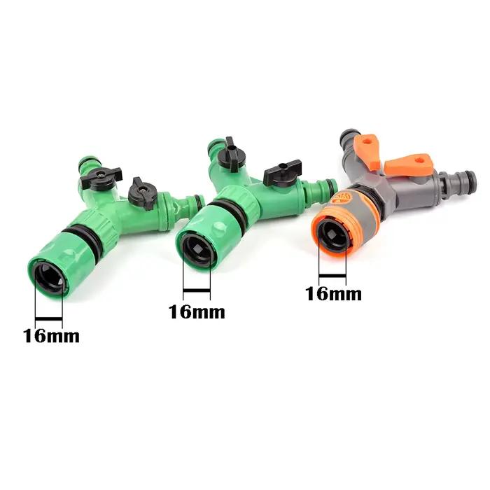 Séparateur d'eau du robinet de jardin à 2 voies, tuyau de 1/2 "3/4" à 20/25mm, connecteur rapide, Ty