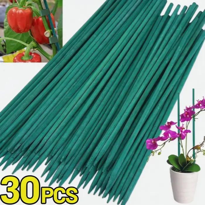 Piquets de support de plantes en bambou, poteau de support floral, bâtons de jardin verts polyvalent