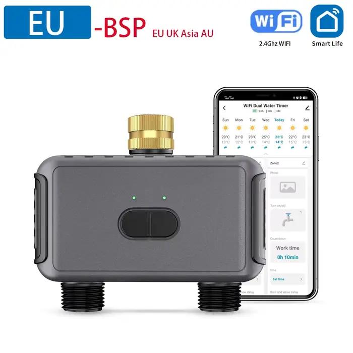 Tuya WiFi minuterie d'eau intelligente 2 prises minuterie d'arrosage système d'arrosage de jardin co