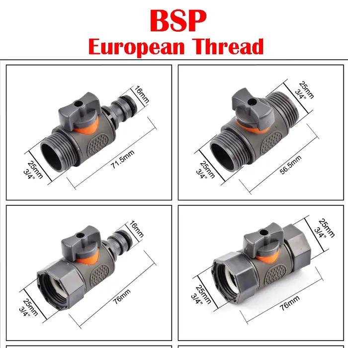 Connecteur rapide pour tuyau d'arrosage, 1/2 ", 3/4", 1 pouce, connecteur d'arrêt, coupleur de pisto