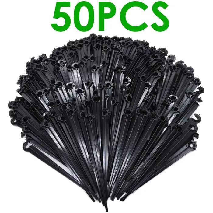 SPRYCLE 50-200X jardin 1/4 pouces crochet de type C Support fixe piquets tige ajustement 4/7mm tuyau