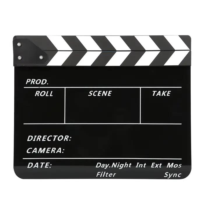 Acrylique 30x25cm Clapboard directeur film Clappers Film et télévision photographie accessoire acryl