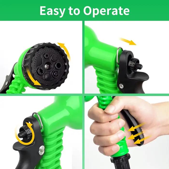 Tuyau magique extensible, lavage de voiture à haute pression, 7 fonctions de pulvérisation d'eau, pi