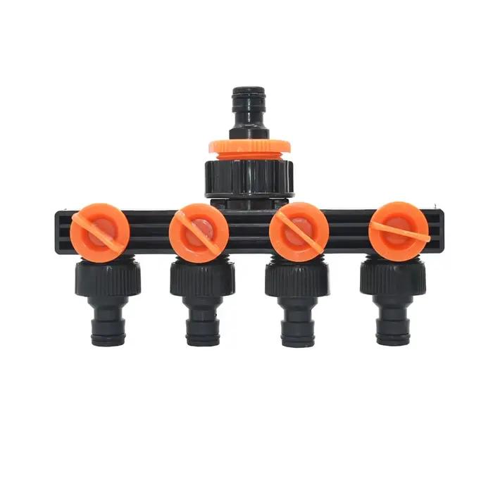 Séparateur d'eau du robinet de jardin à 4 voies, Irrigation goutte à goutte, tuyau d'eau, vanne d'ir