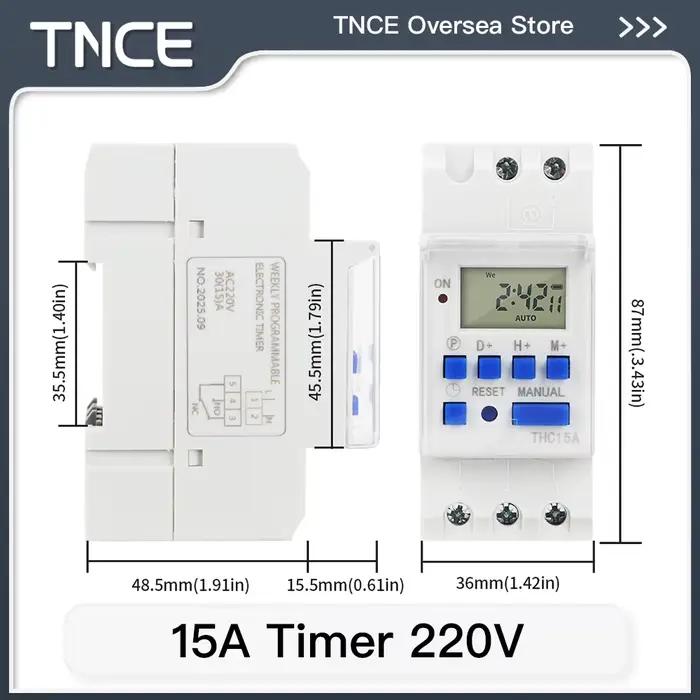 TNCE 15/30/60A commutateur de contrôle de temps 220V pour réverbère, panneau publicitaire, pompes à 