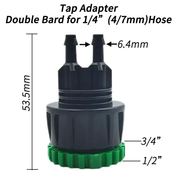 Oasis 3X adaptateur de robinet de jardin connecteurs de tuyau séparateur femelle 1/2 "3/4" à 4/7mm 8