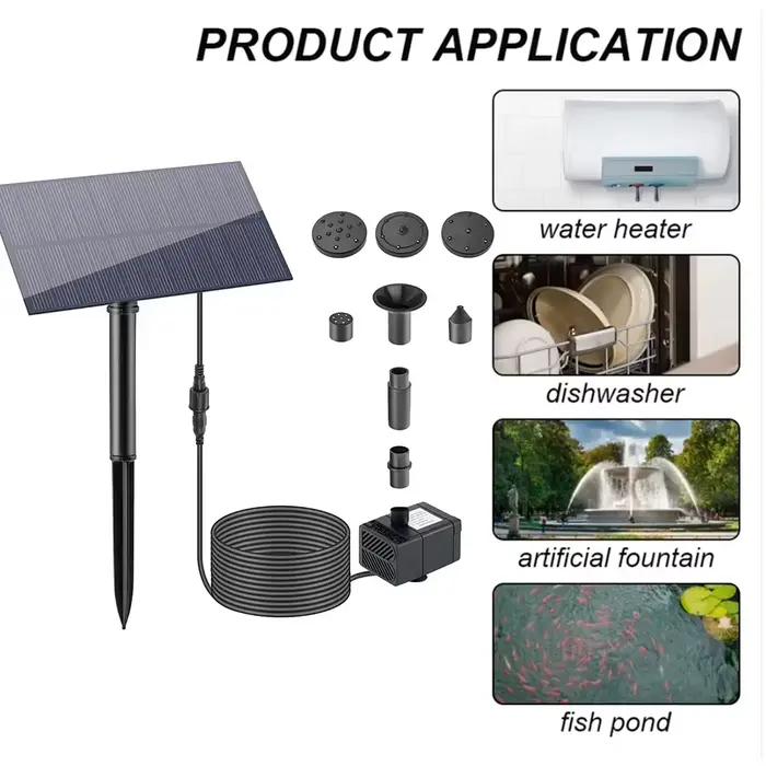 Kit de pompe à eau solaire 5W 5V avec panneau solaire et piquet, système d'arrosage économe en énerg