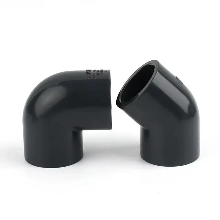 1 pièce I.D 20 ~ 63mm gris foncé UPVC Direct coude à 90 degrés Aquarium jardin Irrigation té Tube d'