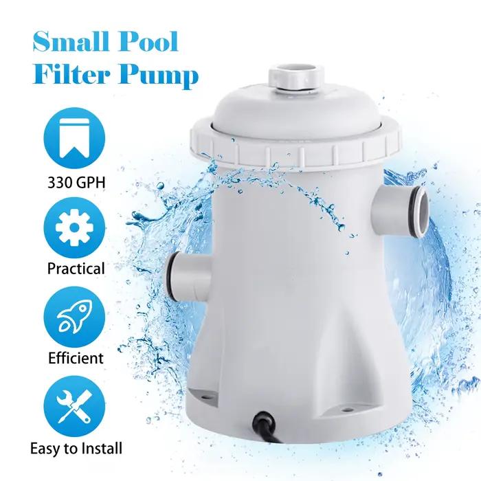 Pompe à eau électrique avec 2 cartouches filtrantes pour piscine hors sol, 330 GPH