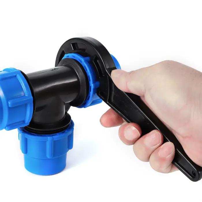 Connecteur rapide de tube PE, joint rapide direct, embout coudé droit en T, 20mm, 25mm, 32mm, 40mm, 