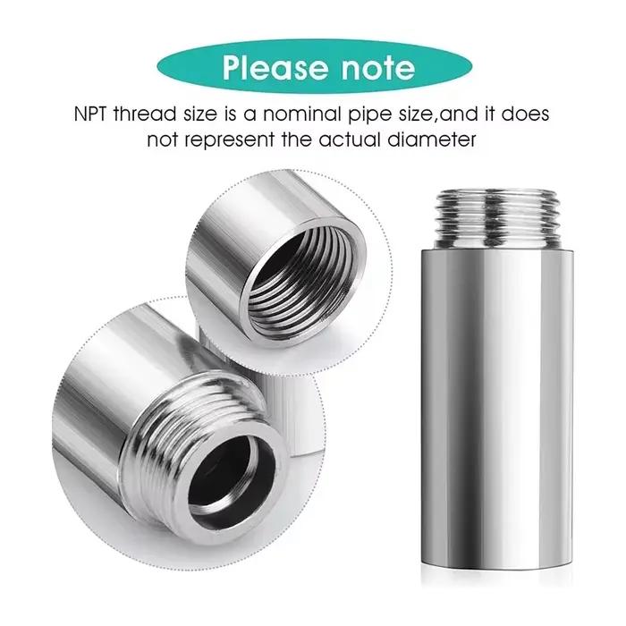 BSP 1/2 "filetage mâle/femelle raccord de tuyau en acier inoxydable tuyau d'extension 10-100mm conne