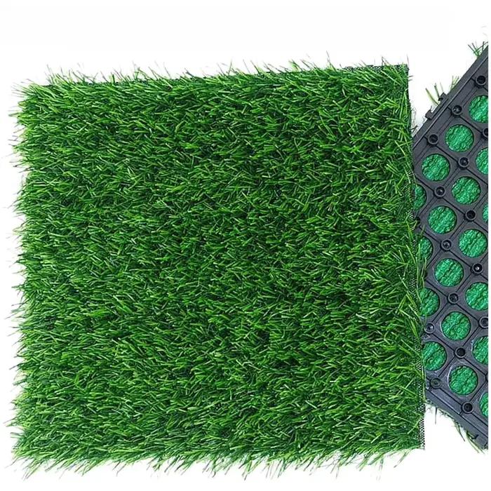 Dalles de gazon artificiel DIY pour jardin, aspect pelouse authentique, installation facile, système