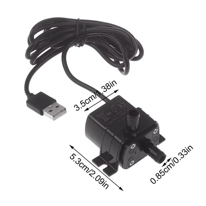 Micro-pompe à eau circulante ultra-silencieuse, pompe à eau USB DC sans balais 5V 1W 130L/H, hauteur