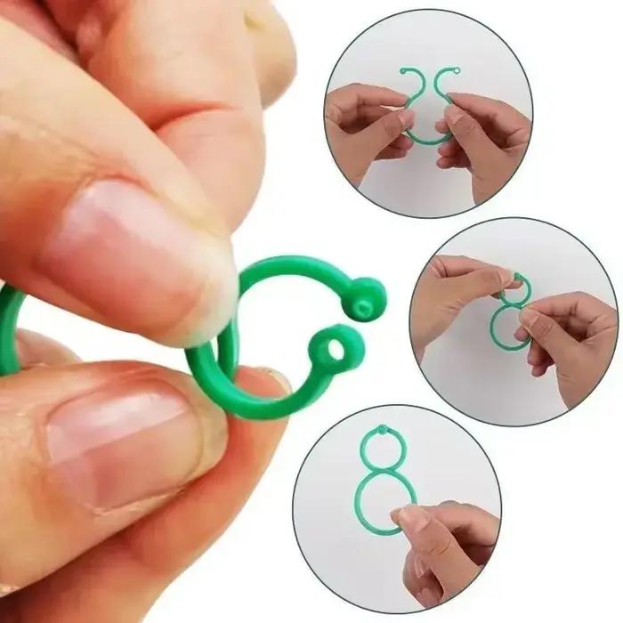 Clips de cerclage de vigne de jardin en plastique, 300/50 pièces, attache de plante réutilisable, an