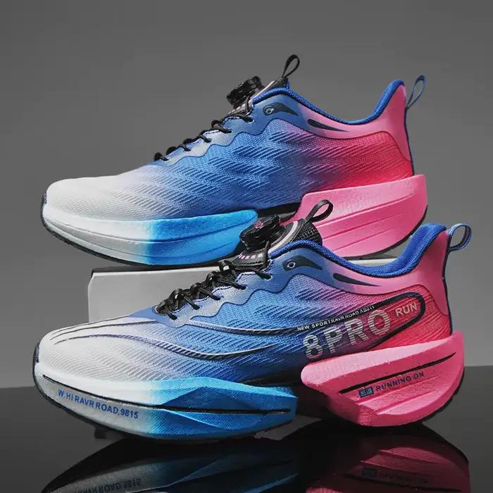Chaussures de course marathon pour hommes et femmes, baskets de sport coordonnantes, plaque de carbo